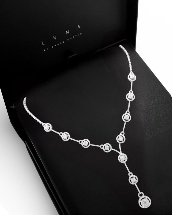 #LVNA2024 |  Grand Round Halo Baguette Diamond Necklace 18kt Online now