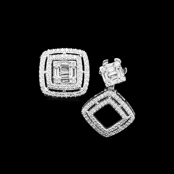 #LVNA2024 | Classic Multi-Wear Square Dangling Diamond Earrings 14kt Online