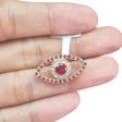 NEW Ruby Evil Eyes Colored Gemstone Pendant 14kt For Cheap