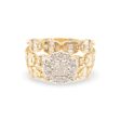 NEW Layered Oval Half Eternity Round Diamond Ring 14kt on Sale