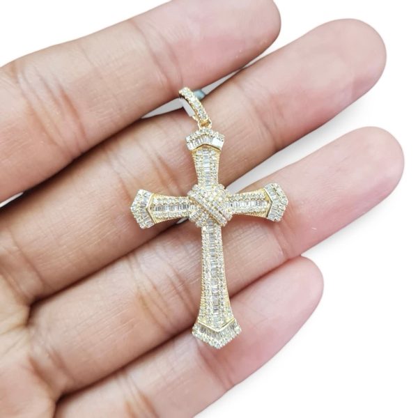 NEW Golden  Cross Diamond Pendant 14kt on Sale