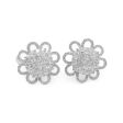 New Floral Snow Flake Invisible Diamond Earrings 18kt Discount