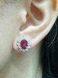 Ruby Gemstones Diamond Earrings 14kt Fashion