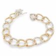 NEW Multi-Tone Chain Full Eternity Diamond Bracelet 14kt Fashion