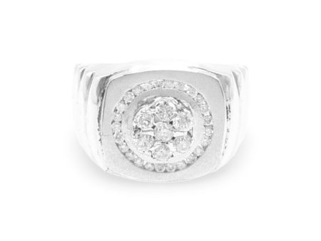 NEW Round Signet Diamond Men s Ring 14kt Discount