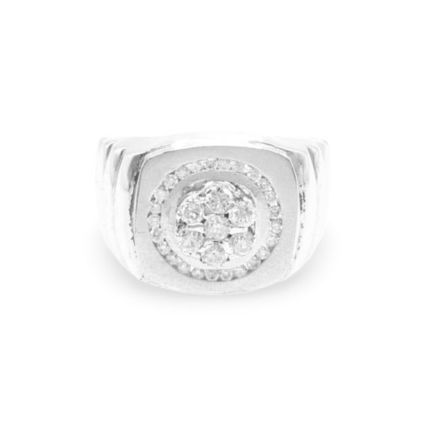 NEW Round Signet Diamond Men s Ring 14kt Discount