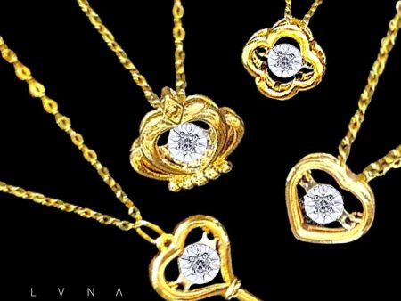 #LoveLVNA | Classic Golden Dancing Diamond Necklace 18kt 18” For Sale