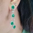 NEW Oval Emerald Dangling Diamond Earrings 18kt Supply