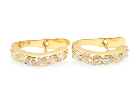 NEW Golden Hoop Diamond Earrings 14kt Sale