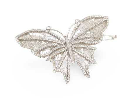 NEW Filigree Butterfly Brooch Diamond Pendant 18kt on Sale