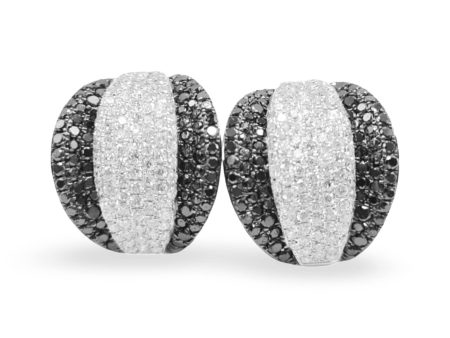 NEW Creole Layer Black Diamond Earrings 14kt For Cheap