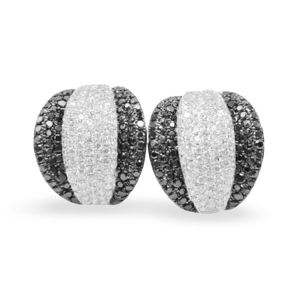 NEW Creole Layer Black Diamond Earrings 14kt For Cheap