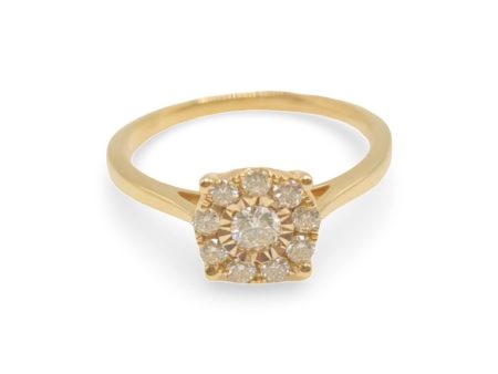 NEW 2ct Face Golden Art Deco Diamond Ring 18kt Discount