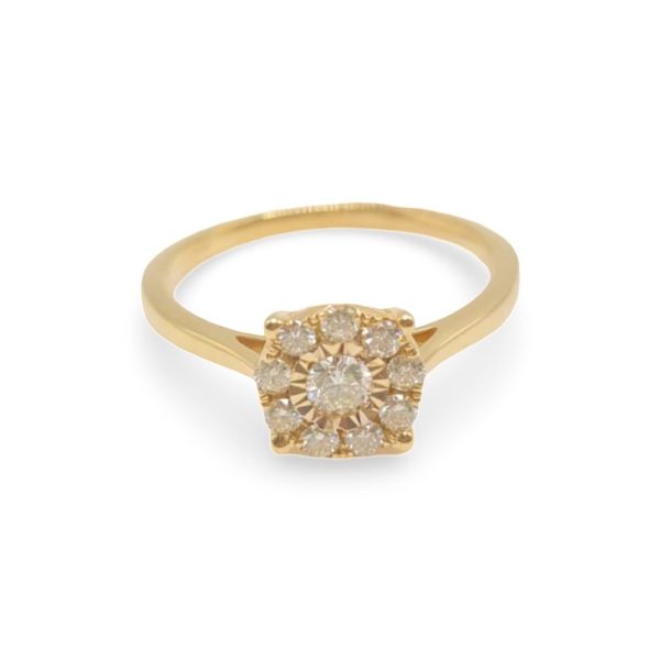 NEW 2ct Face Golden Art Deco Diamond Ring 18kt Discount