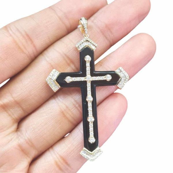 NEW Religous Cross Diamond Pendant 14kt For Sale