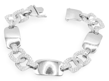 NEW Chunky Ice Link Chain Diamond Bracelet 18kt Discount