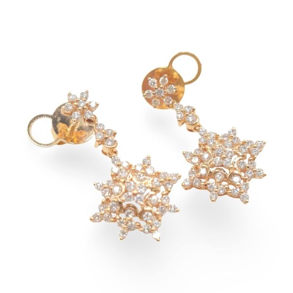 NEW Rose Flakes Diamond Earrings 18kt Fashion