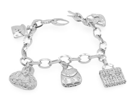 NEW Bag Locket Drop Charm Diamond Bracelet 14kt on Sale