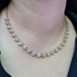 NEW Round Baguette Heart Halo Half Eternity Diamond Necklace 14kt Cheap