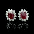 Ruby Gemstones Diamond Earrings 14kt Fashion