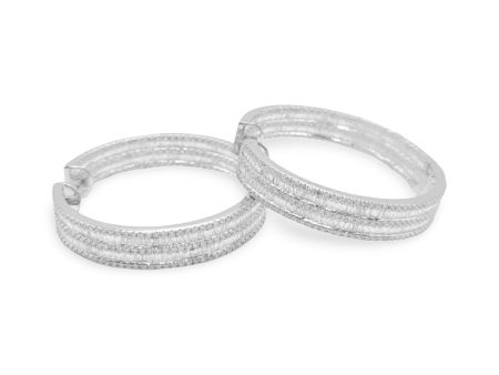 NEW Layered In Out Hoop Diamond Earrings 14kt Discount