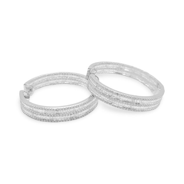 NEW Layered In Out Hoop Diamond Earrings 14kt Discount