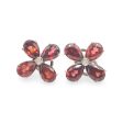 NEW Clover Garnet Gemstone Diamond Earrings 14kt Online now