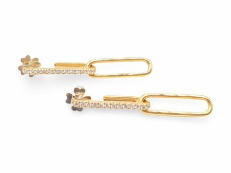 NEW Chain Link Diamond Earrings 14kt For Cheap