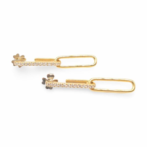 NEW Chain Link Diamond Earrings 14kt For Cheap