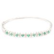 NEW Emerald Gemstone Alternate Twin Diamond Bangle 14kt Online now