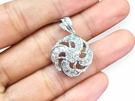 NEW Spiral Round Diamond Pendant 18kt Online Sale