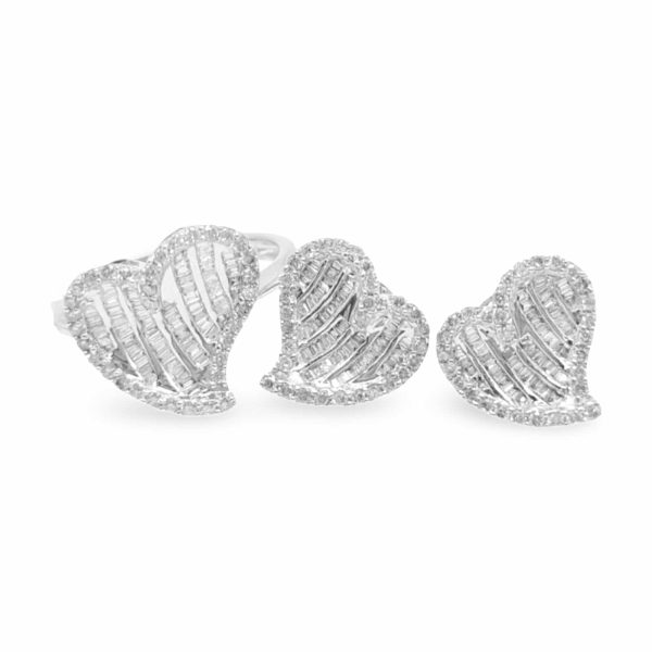 NEW Heart Swirl Diamond Jewelry Set 18kt Cheap