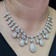 NEW Round Pear Drop Deco Statement Diamond Necklace 14kt Online Hot Sale