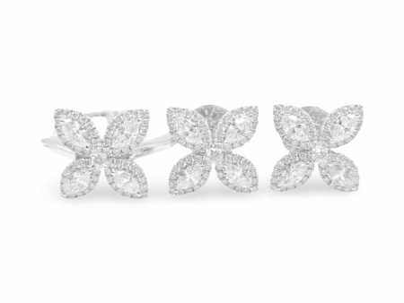 NEW Marquise Clover Diamond Jewelry Set 18kt on Sale