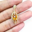 NEW Oval Citrine Gemstone Golden Drop Diamond Pendant 18kt Online now