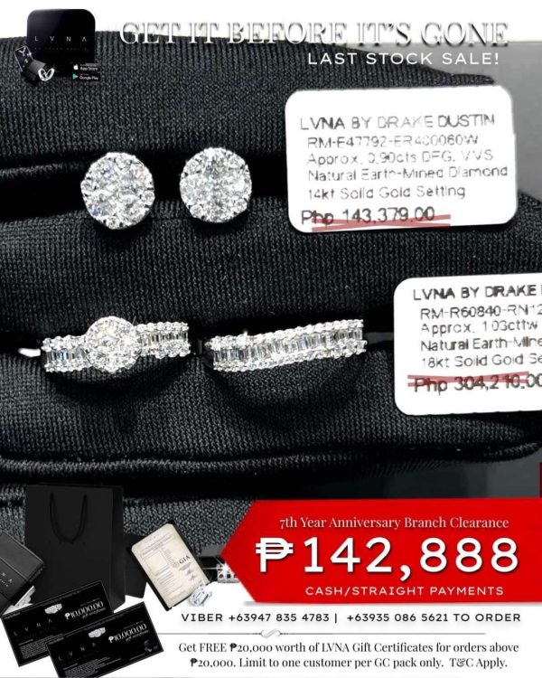 Cluster Round Twin Baguette Diamond Jewelry Set 18kt For Cheap