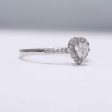 0.38ct F VS2 Heart Halo Paved Diamond Engagement Ring 14kt #0063 Supply