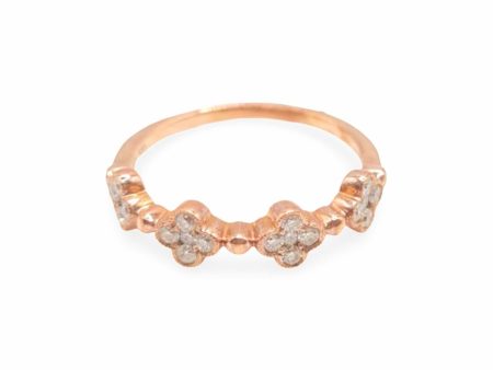 NEW Clover Diamond Ring 14kt Fashion