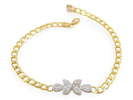 NEW Golden Chain Clover Pear Diamond Bracelet 18kt Online