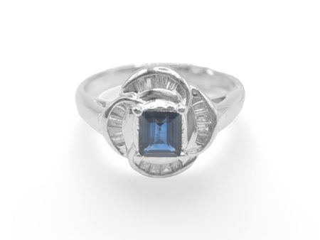 NEW Blue Sapphire Gemstone Petals Diamond Ring PT Online