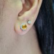 NEW Round Citrine Floral Diamond Earrings 18kt Hot on Sale