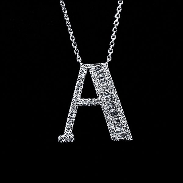 Alphabet Letter A Diamond Necklace 14kt on Sale