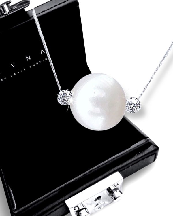 #LVNAPP | 5MM HOPE Pearl Twin Pointers Diamond Necklace 18kt Discount