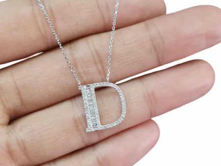 NEW Alphabet D Letter Diamond Necklace 14kt Discount