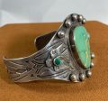 Large Vintage Fred Harvey Thunderbird Turquoise Cuff (1930) Sale