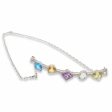 NEW Rainbow Sapphire Gemstone Diamond Necklace 14kt Fashion