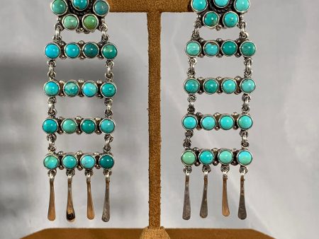 Chandelier Turquoise Clip Earrings by Federico Jimenez Online Hot Sale