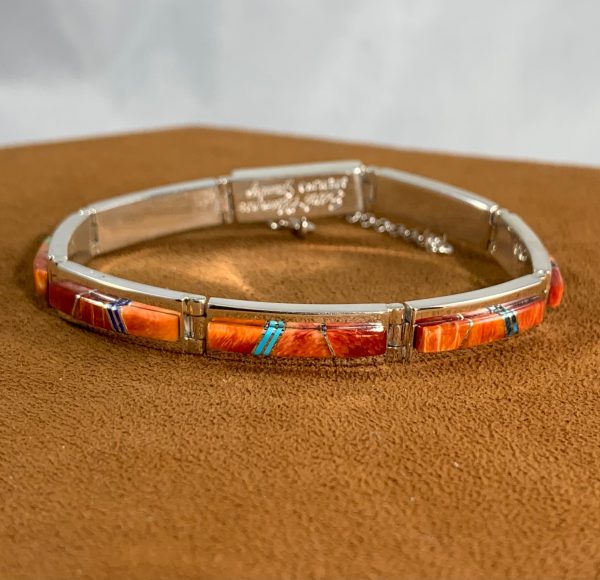 Spiny Oyster Inlay Bracelet  by Earl Plummer Online Hot Sale