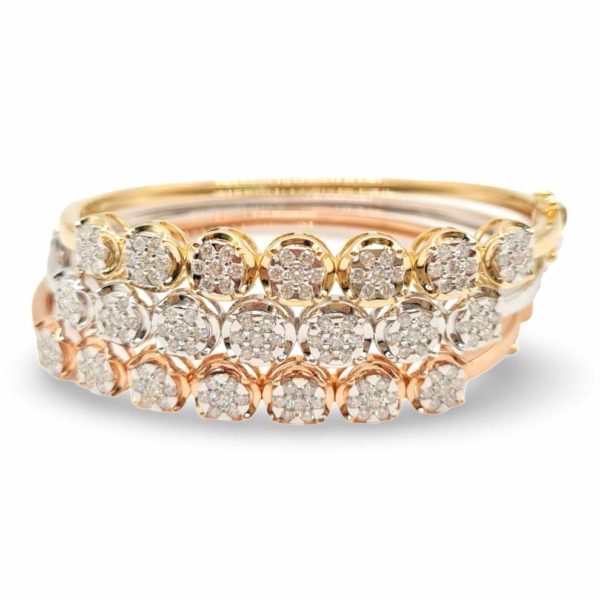 NEW Round Diamond Half Eternity Bangle 14kt Online