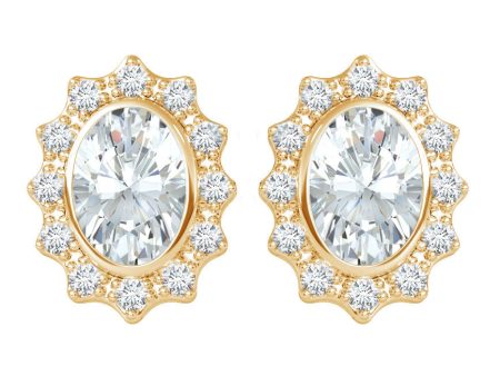 Aster Oval Regal Halo Earrings Online